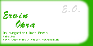 ervin opra business card